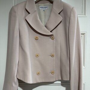 Armani Collezioni cream wool blazer, vintage made in Italy, size 6